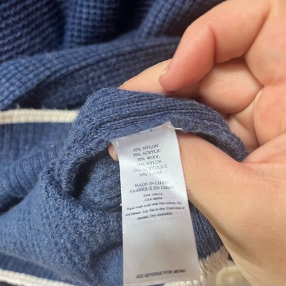 Faherty Knit Sweater Blue Men's M Wool & Acrylic Blend Unisex - Picture 4 of 4